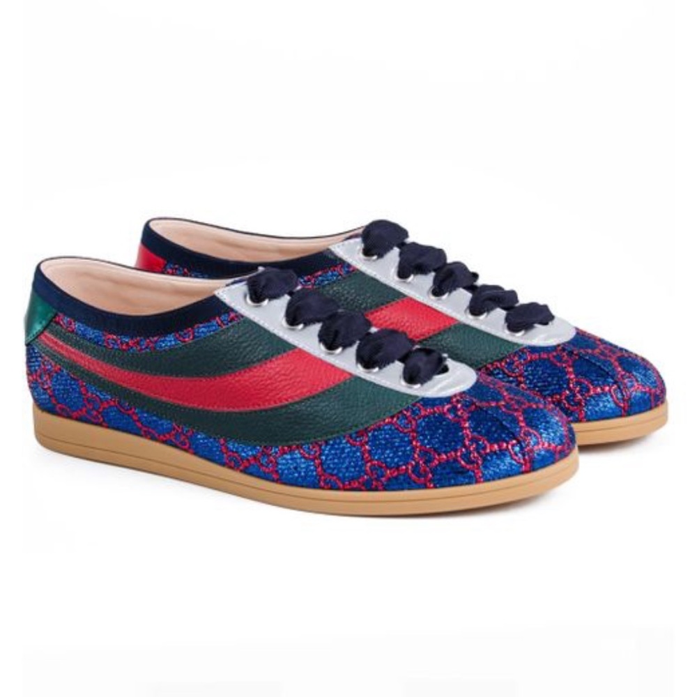 Gucci Falacer leather sneakers. Authentic. Never worn. Dust bag and box. 38.5
